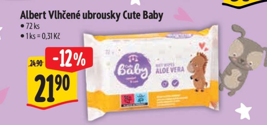 Albert Vlhčené ubrousky Cute Baby