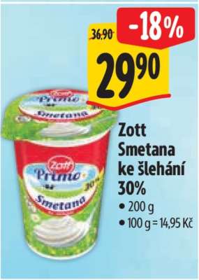 Zott Smetana ke šlehání 30%