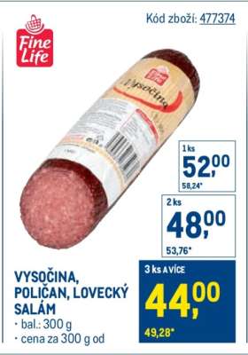 VYSOČINA, POLIČAN, LOVECKÝ SALÁM
