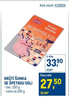 KRŮTÍ ŠUNKA SE ŠPETKOU SOLI