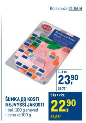 Šunka od kosti nejvyšší jakosti