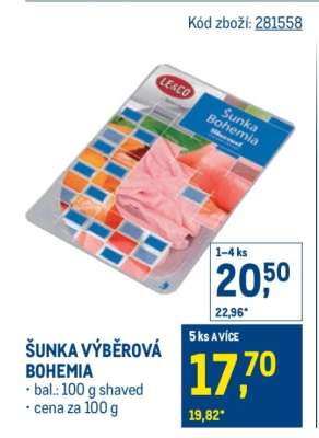 ŠUNKA VÝBĚROVÁ BOHEMIA