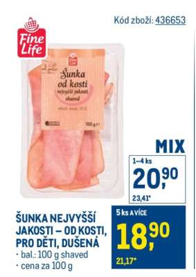 ŠUNKA NEJVYŠŠÍ JAKOSTI – OD KOSTI, PRO DĚTI, DUŠENÁ