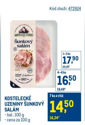 Kostelecké uzeniny Šunkový salám