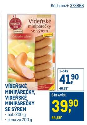 VÍDEŇSKÉ MINIPÁREČKY, VÍDEŇSKÉ MINIPÁREČKY SE SÝREM