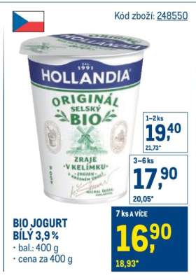 Bio jogurt bílý 3,9 %