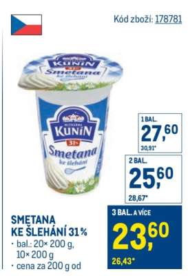 Smetana ke šlehání 31 %