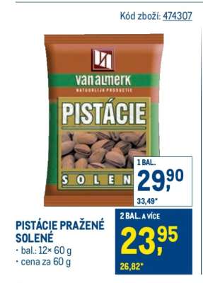Pistácie pražené solené