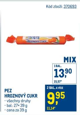 PEZ hroznový cukr