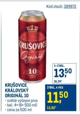 Krušovice Královský Originál 10**
