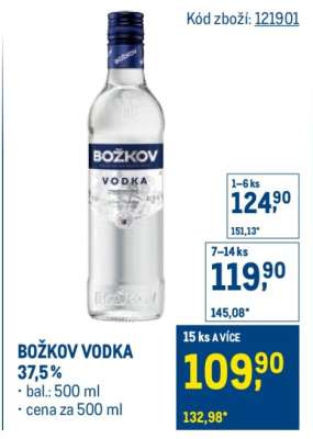 Božkov Vodka 37,5 %