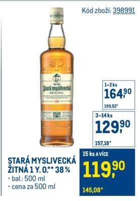 STARÁ MYSLIVECKÁ ŽITNÁ 1 Y. O.** 38 %