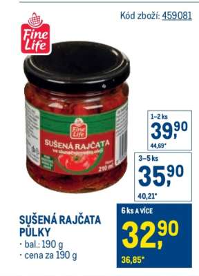 SUŠENÁ RAJČATA PŮLKY