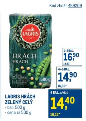 Lagris hrách zelený celý