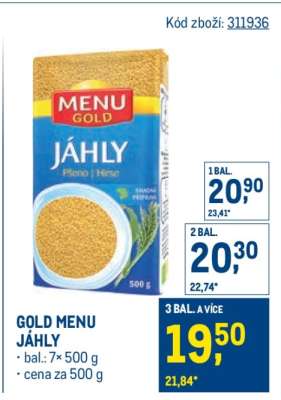 Gold Menu jáhly