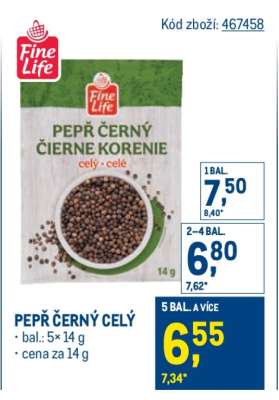 Pepř černý celý