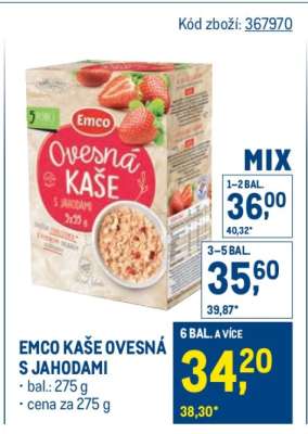 EMCO KAŠE OVESNÁ S JAHODAMI