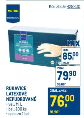 RUKAVICE LATEXOVÉ NEPUDROVANÉ