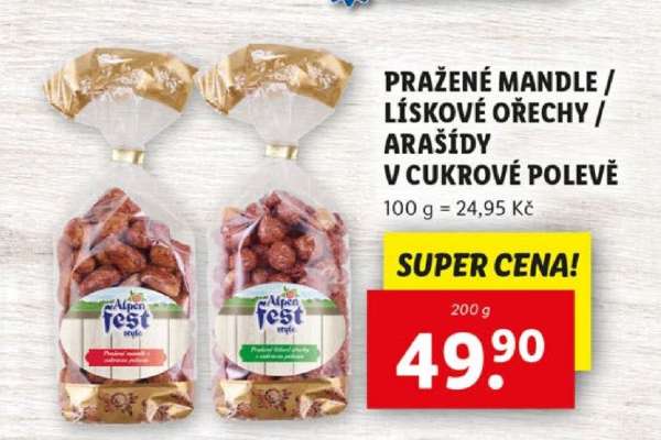 Pražené mandle / lískové ořechy / arašídy v cukrové polevě