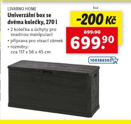 LIVARNO HOME Univerzální box se dvěma kolečky, 270 l