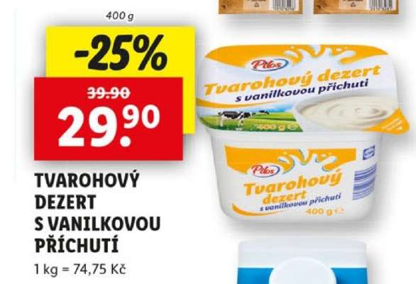 Tvarohový dezert s vanilkovou příchutí