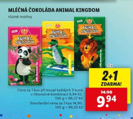 MLÉČNÁ ČOKOLÁDA ANIMAL KINGDOM