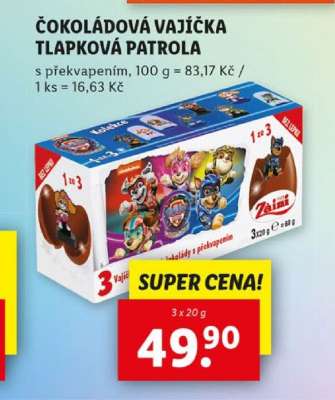 Čokoládová vajíčka Tlapková patrola
