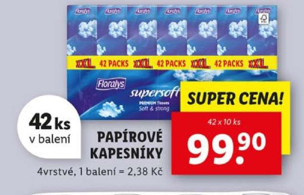 Papírové kapesníky Floralys