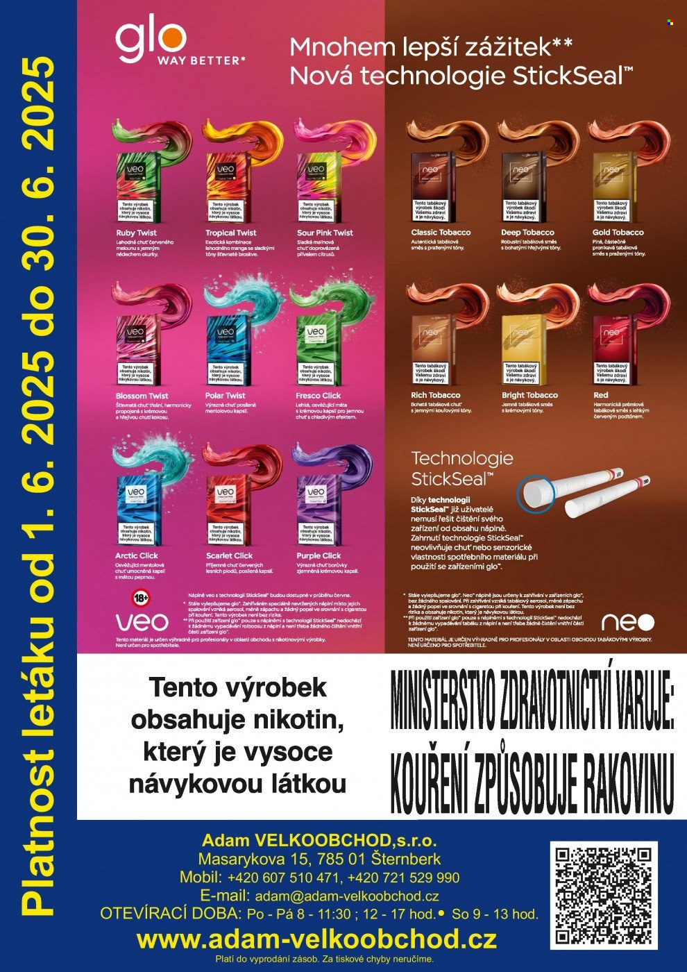 Leták Adam velkoobchod Šternberk - 1.6.2025 - 30.6.2025. Strana 1