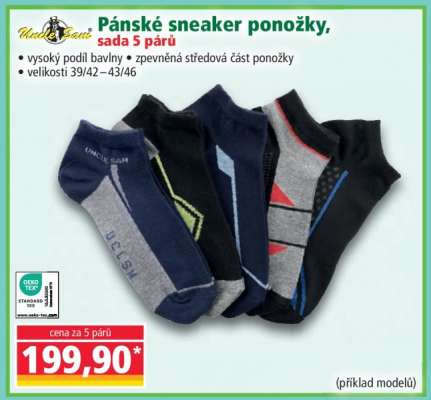 Pánské sneaker ponožky, sada 5 párů