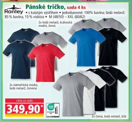 Pánské tričko, sada 4 ks