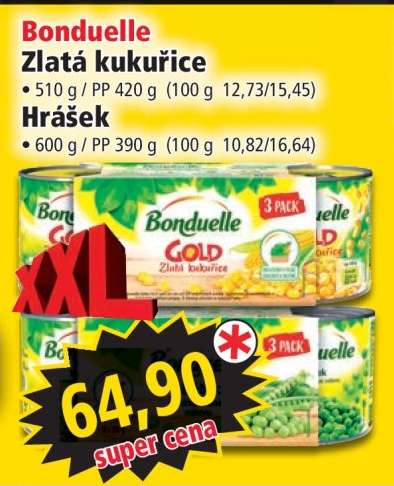 BONDUELLE ZLATÁ KUKUŘICE HRÁŠEK