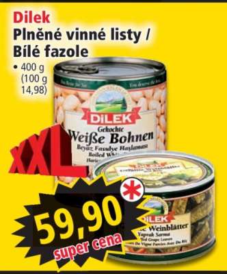 Dilek Plněné vinné listy / Bílé fazole