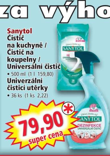 Sanytol Čistič na kuchyně / Čistič na koupelny / Universální čistič