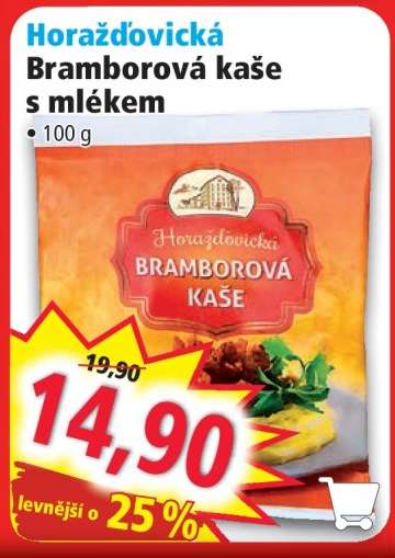 Horažďovická Bramborová kaše s mlékem