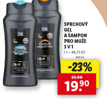 Cien Men Sprchový gel a šampon pro muže 3 v 1