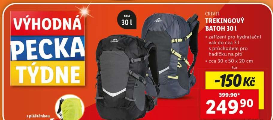 CRIVIT TREKINGOVÝ BATOH - 30 l