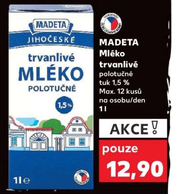 MADETA Mléko trvanlivé polotučné