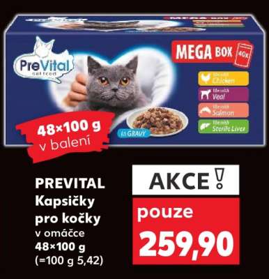 PREVITAL Kapsičky pro kočky v omáčce