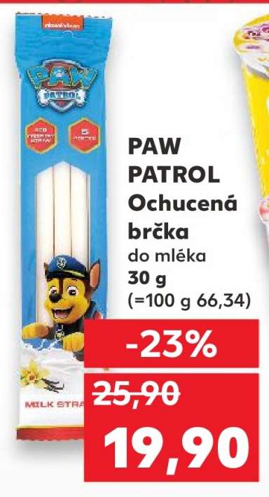 PAW PATROL Ochucená brčka do mléka