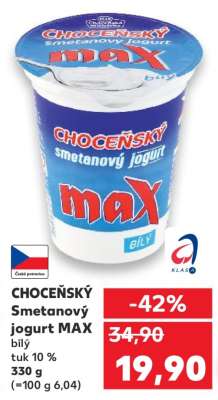 CHOCEŇSKÝ Smetanový jogurt MAX