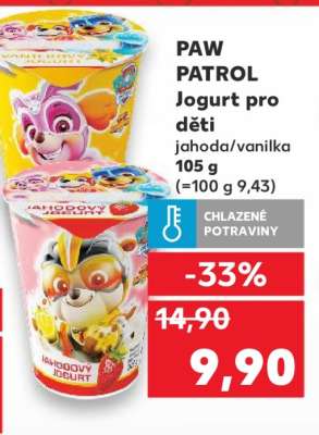 PAW PATROL Jogurt pro děti