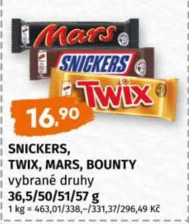 Snickers, Twix, Mars, Bounty