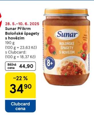 Sunar Příkrm Boloňské špagety s hovězím