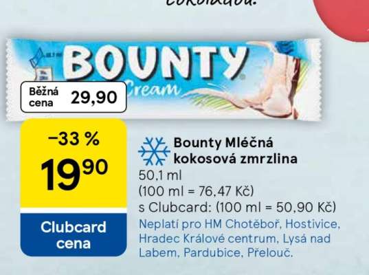 Bounty Mléčná kokosová zmrzlina