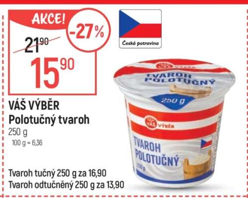 Váš výběr Polotučný tvaroh