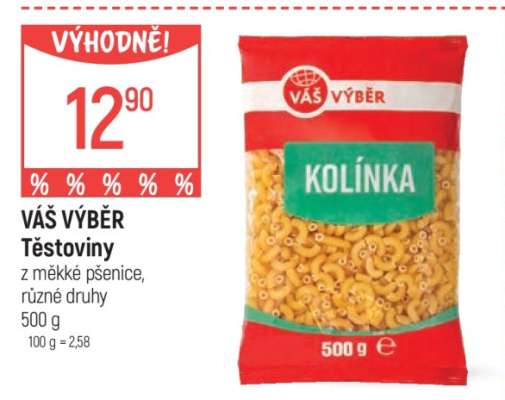 VÁŠ VÝBĚR Těstoviny