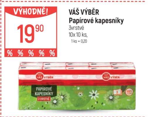 Váš výběr Papírové kapesníky