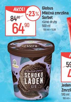 Globus Mléčná zmrzlina, Sorbet