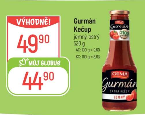 Gurmán Kečup jemný, ostrý 520 g